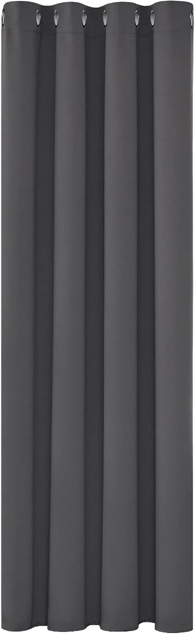 Deconovo Ring Top Blackout Curtain 52x63 Dark Grey 1 Panel Eyelet