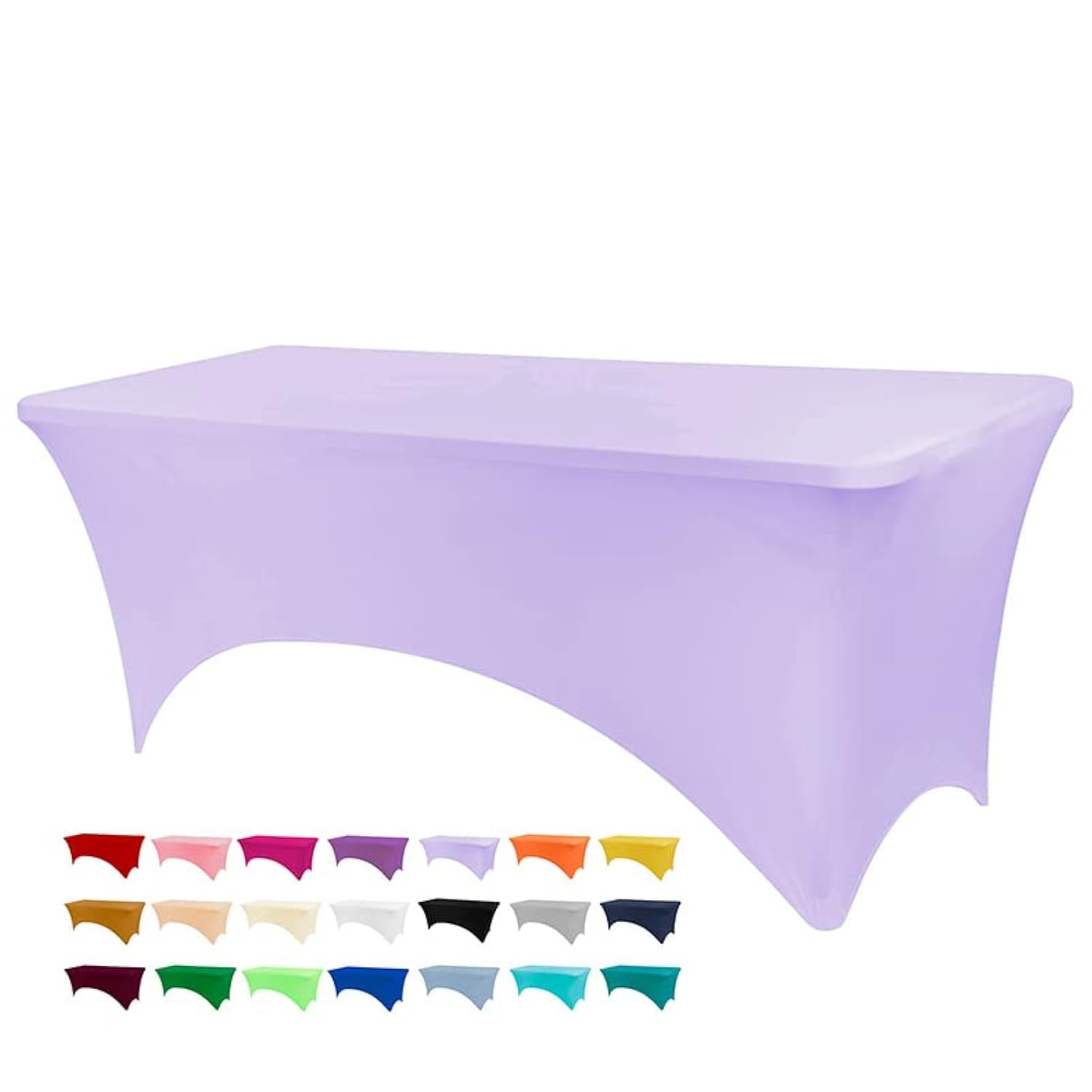 Photo 1 of BDDC Table Covers for 6 Foot Tables, Light Purple Washable and Wrinkle Resistant Stretch Tablecloths Rectangle 6ft for Events, Wedding, Banquets, Parties