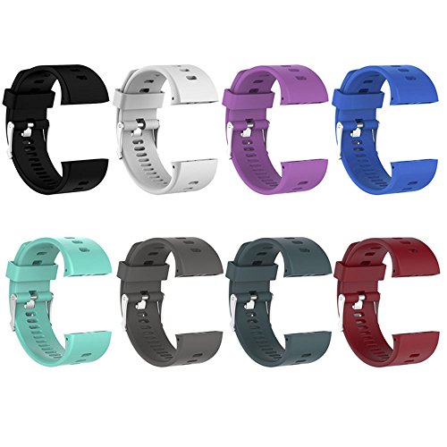 QGHXO Band for Polar V800, Soft Adjustable Silicone Replacement Wrist Watch Band for Polar V800 GPS Sports Watch (No Tracker) (BK) - Thumbnail 5