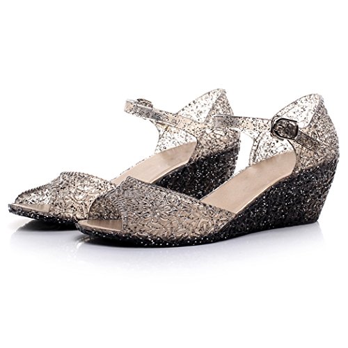 glitter jelly shoes women's