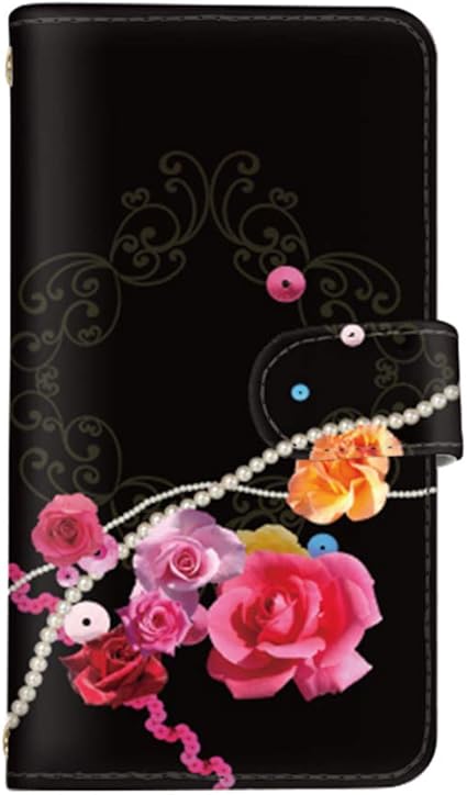Amazon スマ通 Pixel 4a 4a 国内生産 カード スマホケース 手帳型 Google グーグル ピクセル フォーエー Softbank Simフリー 1 ブラック オシャレ バラ パール 薔薇 花 Q0004 E0060 スタンド 通販