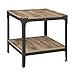 Walker Edison Declan Urban Industrial Angle Iron and Wood Accent Tables, Set of 2, Barnwood