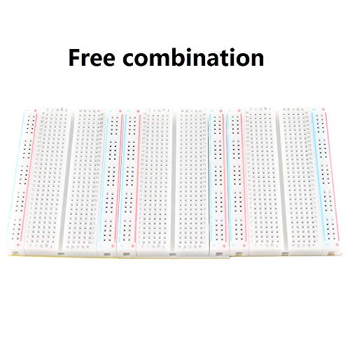 Eiechip Breadboard Solderless Prototype PCB Board with 400 Tie Points Solderless Prototype Kit Universal PCB Bread Board Plus 2 Power Rail and Adhesive Back for Small DIY Kits 3pcs