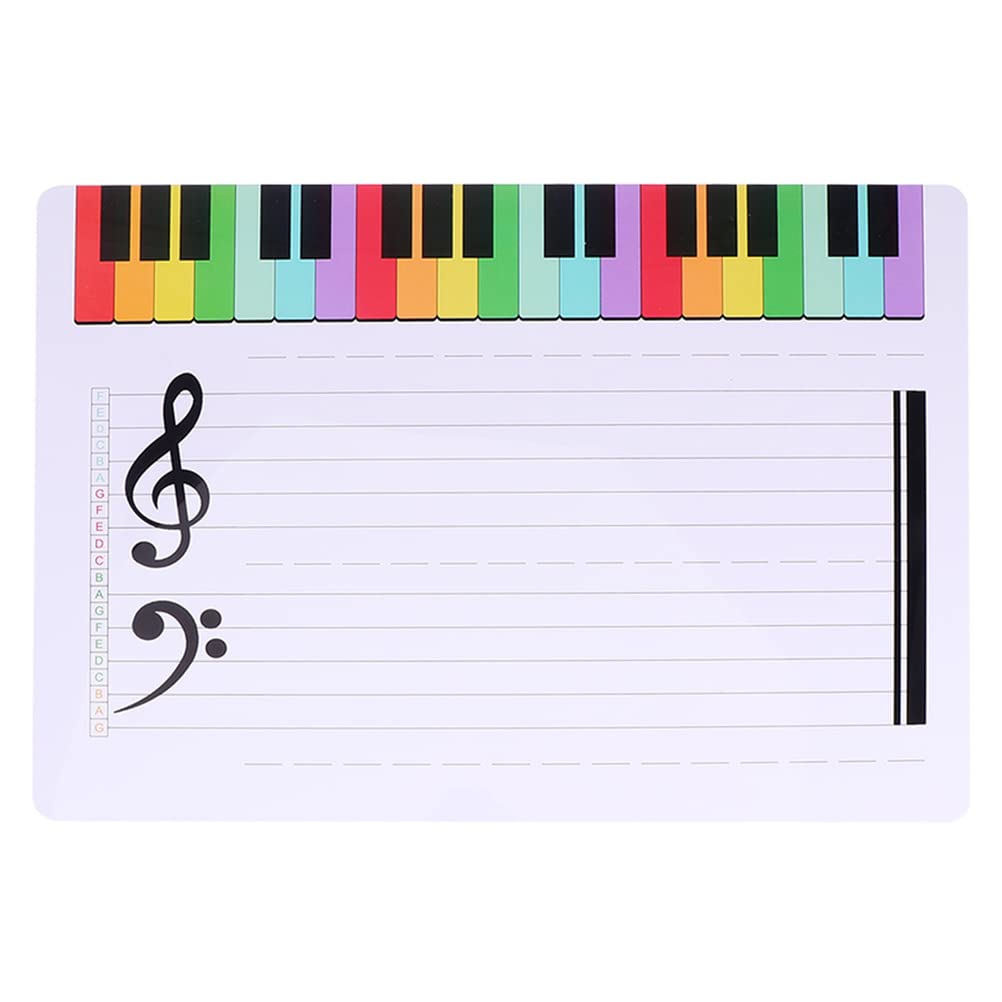 Milisten Exercise Board Erasable Note Whiteboard Music Teaching Whiteboard White Letters for Letter Board Music Teaching Tool Portable Whiteboard Black and White Board Staff Desktop Plastic