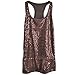 ROOSSI Women Sequins Tank Top Vest Nightclub Camisole Vest Shirt