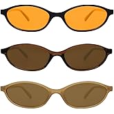 GUVIVI Retro Oval Sunglasses for Women Chic Cat Eye 90s Sunnies Lightweight Narrow Shades Trendy UV protection Sun Glasses