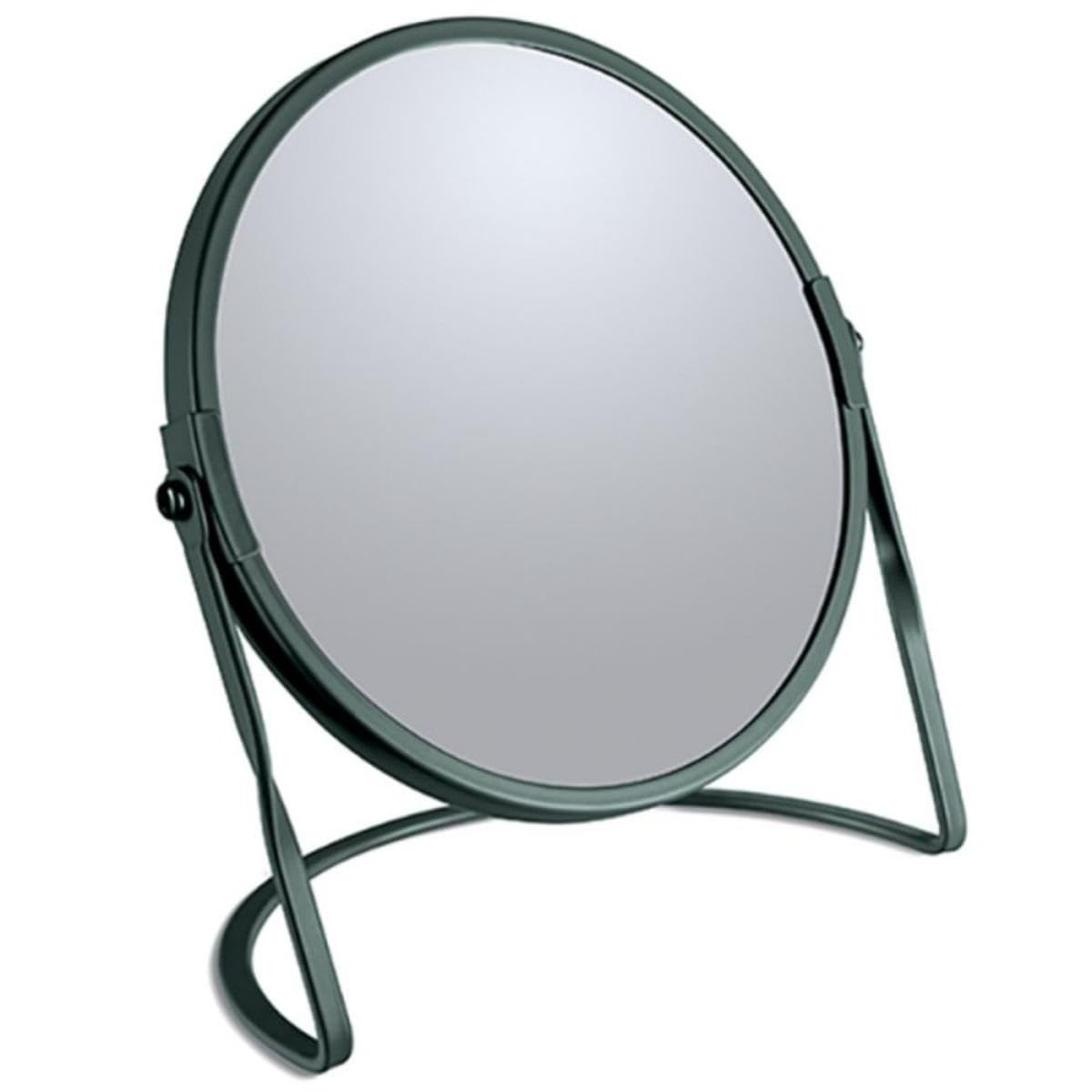 Spirella Akira Make-Up Mirror, Vanity Mirror, Bathroom Mirror, 5x Magnification, Matt Dark Green, Vert Foncé Mat, Unique Size