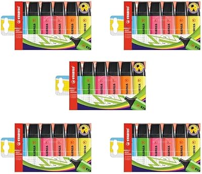 Subrayadores marca STABILO modelo Surligneur Stabilo Boss pointe biseautée assortis pochette de 6