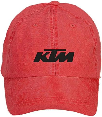 HUANYU KTM Logo Cotton Washed Baseball Caps One Size Hats With Adjustable Velcro