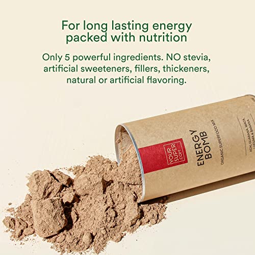 Your Super Energy Bomb PreWorkout Superfood Energy Drink Booster, With Banana, Guarana, Açaí