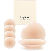 Popilush Nipple Covers for Women - Sticky Bra Reusable Silicone Pasties Waterproof with Travel Case