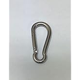 US STAINLESS Stainless Steel 316 Spring Hook No Eye Carabiner 9/32" (7mm) Marine Grade