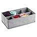 mDesign Soft Fabric Dresser Drawer and Closet Storage Organizer Bin Boxes for Lingerie, Bras, Socks, Leggings, Underwear, Jewelry, Scarves - Textured Print, Set of 3 - Gray
