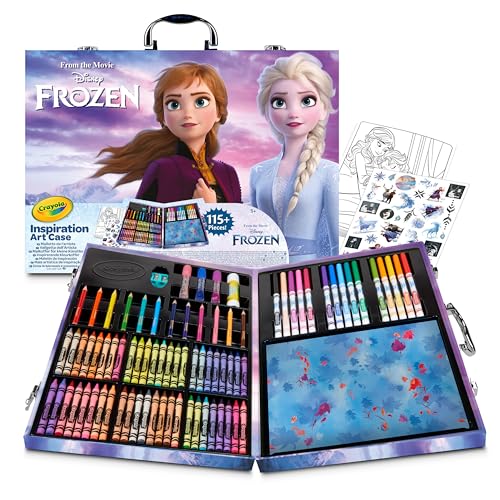 Crayola Disney Frozen 2 Malkoffer Für Kinder Mit Buntstiften, Filzstiften Und Wachsmalkreiden, 115-teiliges Malset, Farbstifte Set Zum Malen, Schreiben Und Zeichnen, Malstifte Ab 3 Jahre