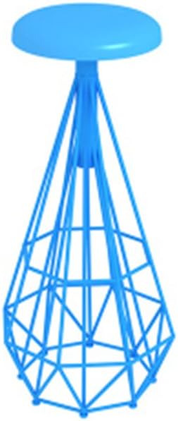 Adornment JILAN HOME Home Pendant American Retro Round Red Iron Wire Single Drill Chair Bar Stool Loft Industrial Wind Colorful High Lift Chair Welcome (Color : Blue)