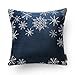 Phantoscope Pack of 4 Merry Christmas Decorative Velvet Embroidery Throw Pillow Cover with Snowflake, Trees, Elves, Elk Cushion Covers for Xmas Couch Sofa, Blue and Grey, 18 x 18 inches, 45 x 45cm