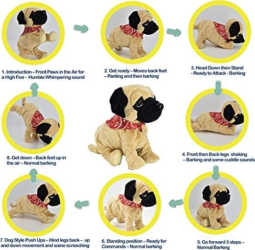 WEofferwhatYOUwant Pug Daddy, Interactive Robot Dog Toy with Touch & Clap Activation - Image 4