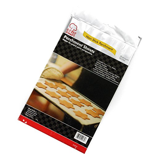 Chef CraftPre-Cut Parchment Sheets, 12" x 15", White