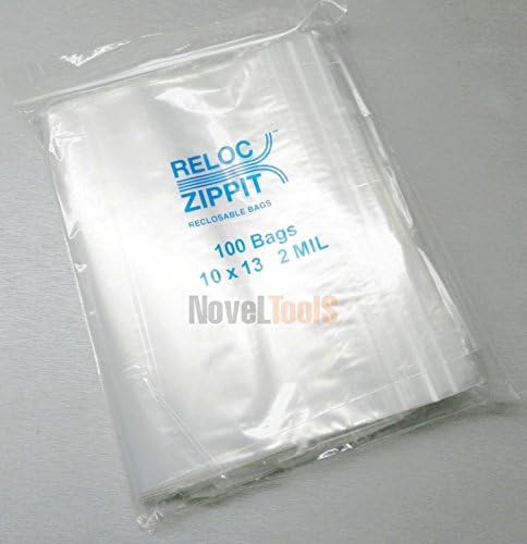 Reloc Ziplock Bags Large 10" x 13" Clear 2 mil Zip Reclosable 400 Bags Zippit (7.6RBA)
