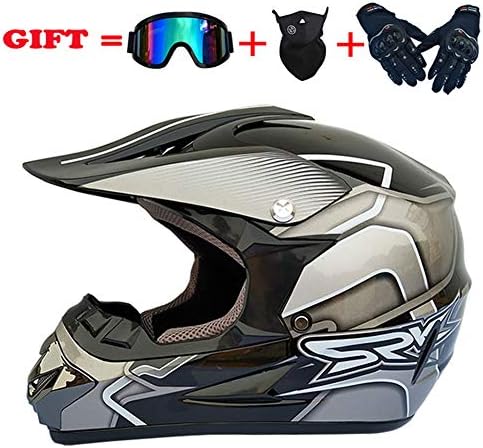 100 品質保証 激安超特価 正規品送料無料 ジュエリー 腕時計 モトクロスヘルメットハンサムティーン大人atvオートバイのヘルメットsuvマスクゴーグル手袋 ファッションダートバイクオフロードマウンテンバイクヘルメット4点セットユニセックス 19 M B0j4zx2h ホビー