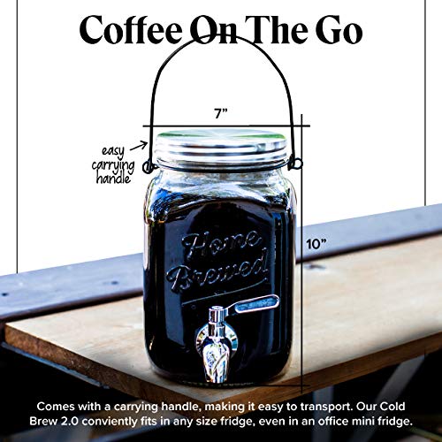 Willow & Everett Cold Brew Coffee Maker 2 L Iced Tea & Coffee Cold Brew Maker Glass Pitcher