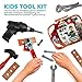 Skoolzy Kids Tool Set Toddler Toys Construction Montessori Materials with Real Cordless Drill, Tape Measure, Screwdriver, Toy Hammer, Wrench, Nuts and Bolts | 29 Pretend Play Tools with Toy Storage