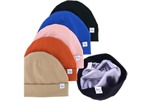 SUGARMELON Jersey Beanie Hat for Newborn Baby Boys Girls Silky Satin Lined Hats Bonnet Toddler Infant Little Kids Beanies Caps