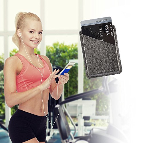 image for Phone Card Holder Aroko Silicone 3M Adhesive Stick-on ID Credit Card W