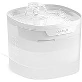 Cheerble Pumpless Cat Water Fountain, 2L/67oz Automatic Pet Fountain, Elfin E1 Lite Cat Fountain for Drinking, MagDrive™ Technology, Continuous Flow Mode, BPA-Free (White, E1 Lite)