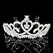 Wedding Silver Tiara with Comb, Bridal Pageant Birthday Crystal Crown Headband Princess Headpiece - by NIPOO