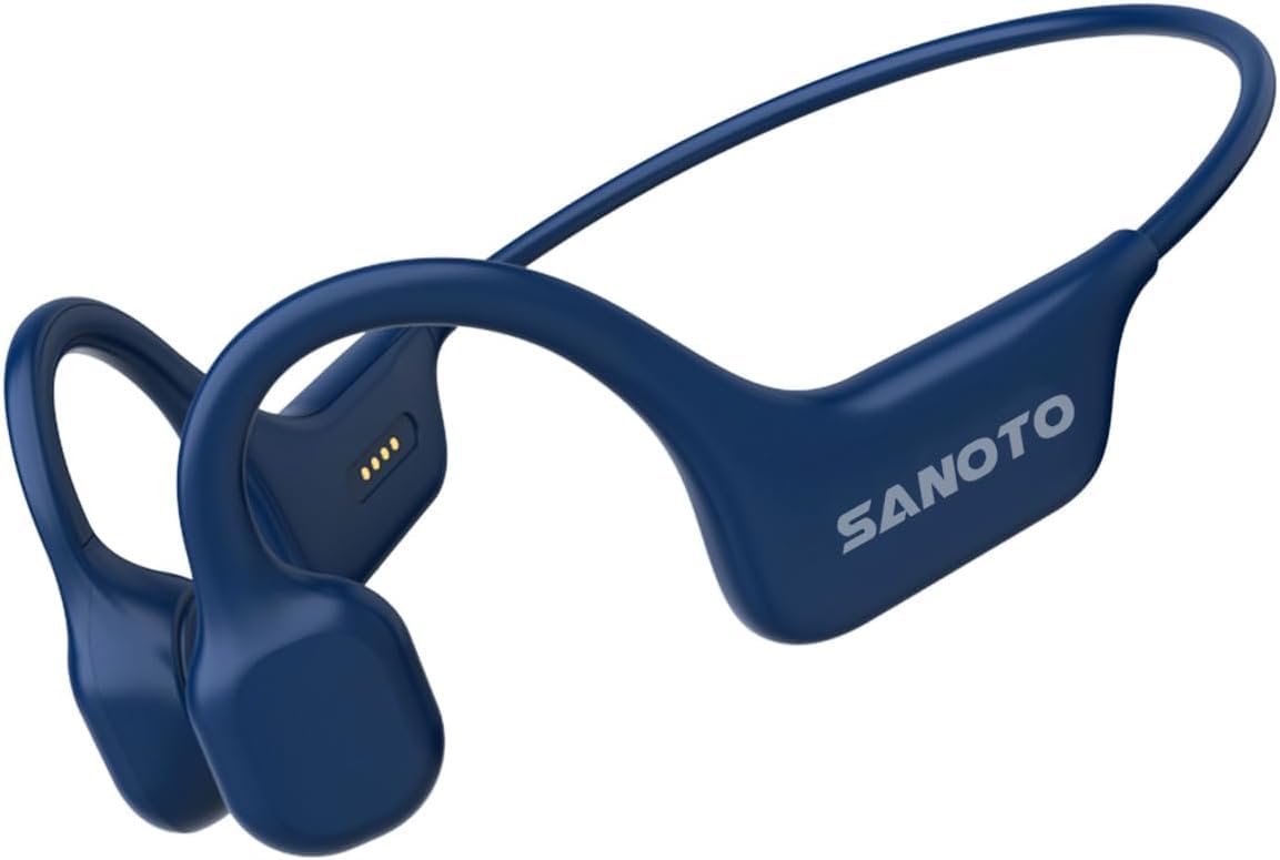 SANOTO Bone Conduction Headphones Open Ear Headphones Wireless Bluetooth 5.3 Sport Headset IPX7 Waterproof Headphones for Running Fitness Gym Walking Cycling