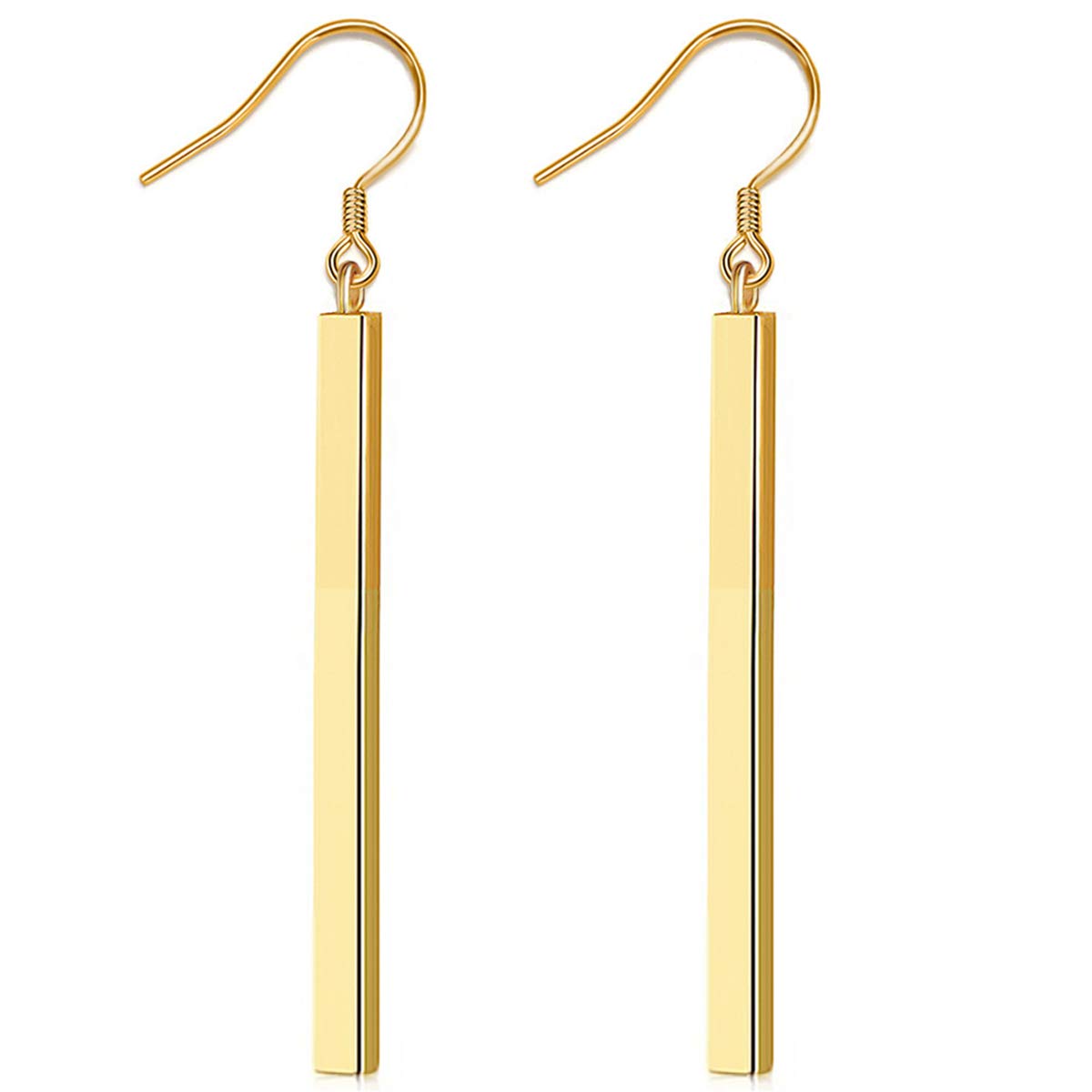 Suyi Minimalist Dainty Bar Stud Earrings Long Drop Dangle Earrings for Women, 1-2cm, Metal