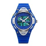 Kids Analog-Digital Watch, Boys Girls Child Sport Watch 50M Water-resistant Date Display Alarm Stop Watch Outdoor Wristwatch Dual Time Blue