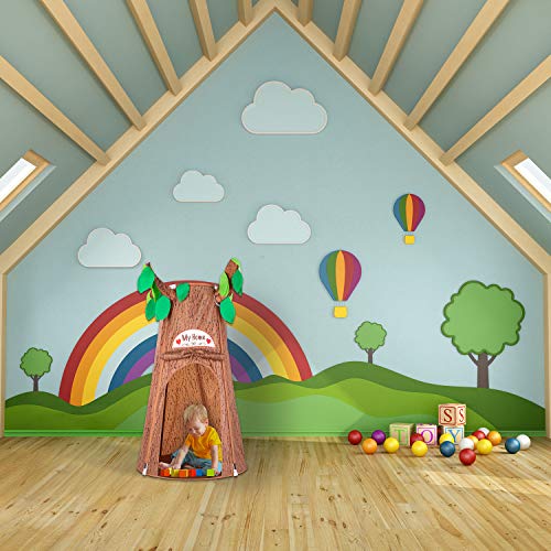 Kids Play Tents, Forest Hollow Tree House for Girls, Boys Pretend Play Game Props, Easy Assembly Pop Up Play Tent with Portable Carrying Bag, Age 3 - 7 (59" H x 44" W) - Thumbnail 4