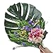 HUAESIN Palm Leaves 2pcs Artificial Fuax Palm Leaves Decorations with Stems Monstera Leaves Tropical Plant for Birthday Jungle Beach Party Wedding Hawaiian Green