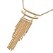 Onnea Gold Plated Horizontal Tube Bar Tassel Necklace, 32