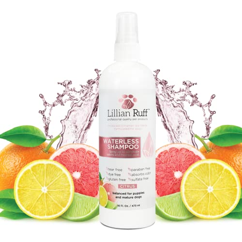 Lillian Ruff Waterless NoRinse Dog Dry Shampoo Spray with Hydrating