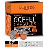 Bestpresso Coffee for Nespresso Original Machine 120 pods Certified Genuine Espresso Ristretto Blend(High Intensity), Pods Compatible with Nespresso Original 60 Days Satisfaction Guarantee