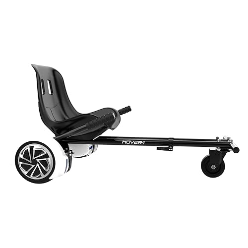 Hover-1 Kart Buggy Hoverboard Attachment | Compatible with Most 6.5" & 8" Electric Hoverboards, Hand-Operated Rear Wheel Control, Adjustable Frame & Straps, Easy Assembly & Install Hoverboard Go Kart