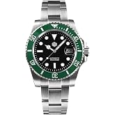 San Martin Men Watch SN0017G-F, 40 mm 20 Bar Diver Watch ST2130 Automatic Mechanical Luxury Diving Waterproof Wrist Watch