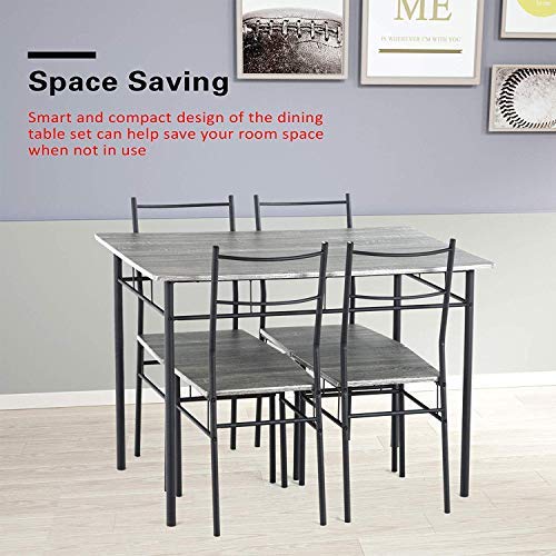 mecor 5 Piece Dining Table Set, Vintage Wood Tabletop Kitchen Table w