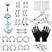 BodyJ4You 36PC PRO Piercing Kit Steel 14G 16G Anchor Belly Ring Tongue Nipple Nose Jewelry
