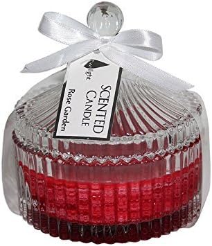 Circus Tent Jar Scented Candle Vintage Style with Bow Ribbon 25 Hours Burning - Rose Garden (Red)