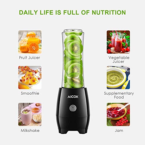 Personal Blender Aicok Smoothie Blender 300W Single Serve Smoothie