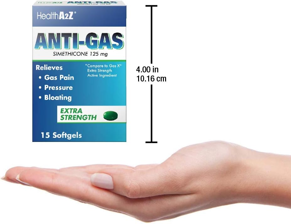 HealthA2Z Anti-Gas, Simethicone 125mg, Compare to Gas X Extra Strength Active Ingredient, 24 Packs of 15 Softgels(360 Softgels Total), Value Package: Health & Personal Care