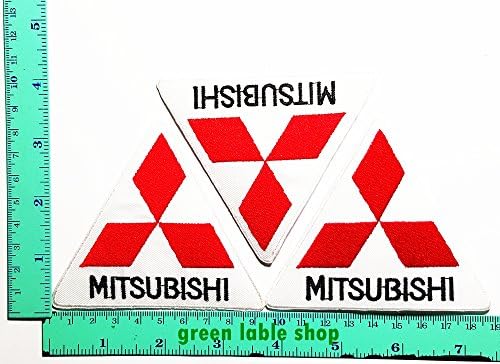 3 Pieces Mitsubishi Car Motorsport Racing Team Patch Logo Sew Iron on Embroidered Appliques Badge Sign Costume