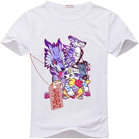 ZHBtshirt Custom Digimon Men's T-shrits, DIY Digimon 100% Cotton Crew Neck T-Shirt (M)