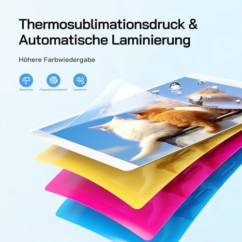 Fotodrucker, Sofortbilddrucker mit 54 Blatt (4 x 6 Zoll), unterstützt WLAN-Verbindung, kreative Fotobearbeitungs-Apps, für iOS/Android-Smartphone