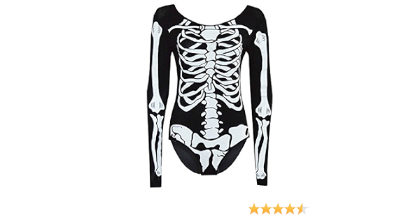 Ladies Women Halloween Skeleton Skull 