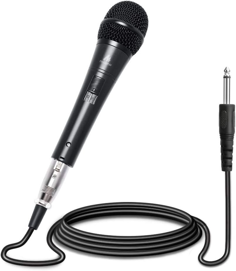 Dynamic Karaoke Wired Microphone, MAONO AU-K04 Professional Handheld Cardioid Vocal Mic with 19 ft XLR Cable for Karaoke Singing, Speech, Wedding, Stage, Outdoor Activity: Musical Instruments